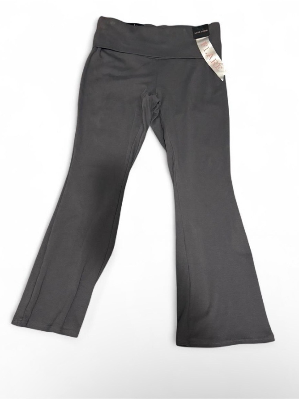 Luxe Loom Gray Foldover Flare Pants XL NWT